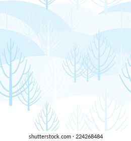 Vector seamless background with bright motifs winter forest