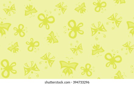Vector seamless background of butterflies. Chaotic butterfly