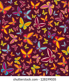 Vector seamless background with butterfly