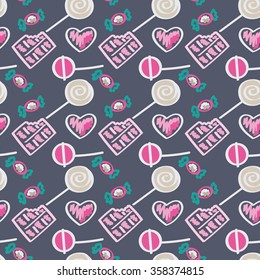 Vector seamless background. Seamless background with candies.