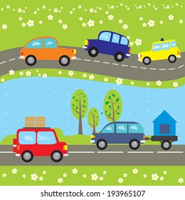 vector  seamless  background cars