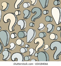 Vector seamless background with cartoon punctuation marks. Eps-8.