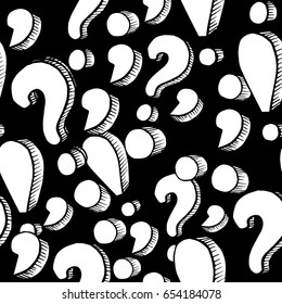 Vector seamless background with cartoon punctuation marks. Eps-8.