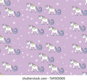 vector, seamless background for children with unicorns