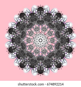 Vector seamless background for Christmas with decorative snowflakes. Pattern on colorful background. Design.