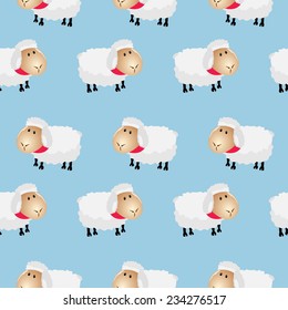 Vector seamless background with christmas sheeps