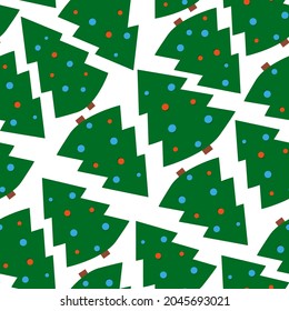 Vector seamless background with Christmas trees