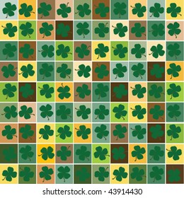 Vector seamless background with clovers