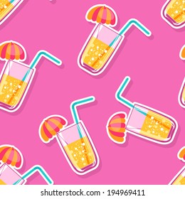 Vector seamless background with cocktail glasses