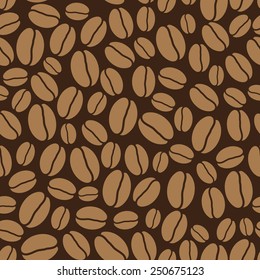 vector seamless background with coffee beans