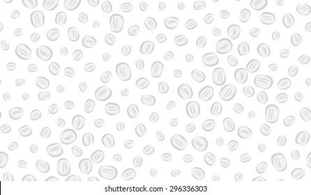 Vector seamless background of coffee beans. The pattern of coffee beans on a white background.
