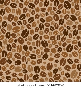 vector seamless background with coffee beans