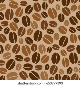 vector seamless background with coffee beans