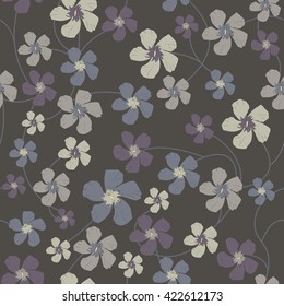 Vector seamless background with color narcissus flowers