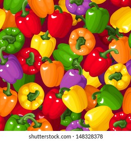Vector de fondo transparente con pimientos coloridos. 