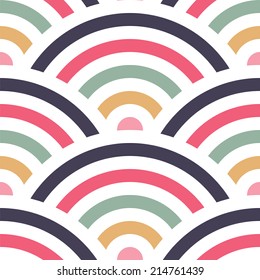 Vector seamless background with colorful fishscale pattern