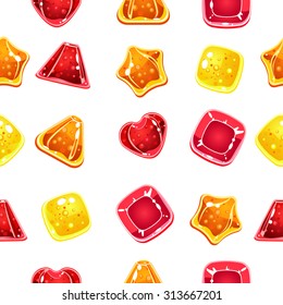 Vector seamless background with colorful Halloween candies 