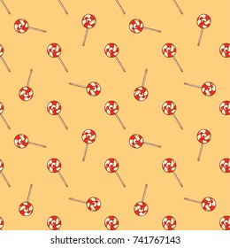 Vector seamless background with colorful holidays candies on a background. Illustration for your design.