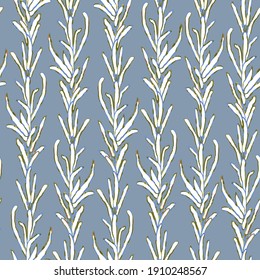 Vector seamless background with colorful illustration of herbs, plants. Use it for wallpaper, textile print, pattern fills, web page, surface textures, wrapping paper, design of presentation