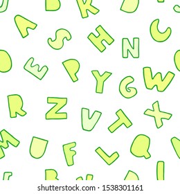 Vector seamless background with colorful letters. Alphabet. Can be used for wallpaper, pattern fills, web page, surface textures, textile print, wrapping paper