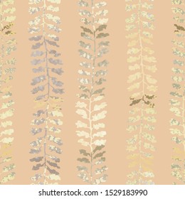 Vector seamless background with colorful watercolor illustration of stripe of herbs or plants. Can be used for wallpaper, pattern fills, web page, surface textures, textile print, wrapping paper