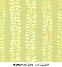 Vector seamless background with colorful watercolor illustration of stripe of herbs or plants. Can be used for wallpaper, pattern fills, web page, surface textures, textile print, wrapping paper