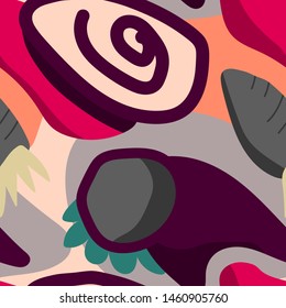 Vector seamless background with creative memphis patterns.