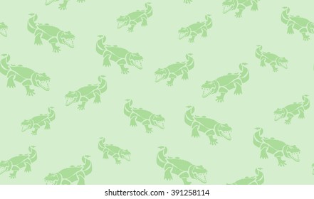 Vector seamless background of crocodiles. Chaotic crocodiles