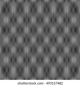 Vector seamless background - dark inflated waves