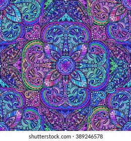 Vector seamless background delicate oriental watercolor. Beautiful pattern for design  and  decoration. Exquisite  sketches of the flower.  Trendy print.