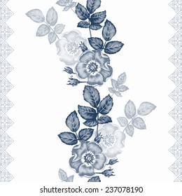 Vector seamless background. Design for fabrics, textiles, paper, wallpaper, web. Roses. Retro. Vintage style. Floral ornament.