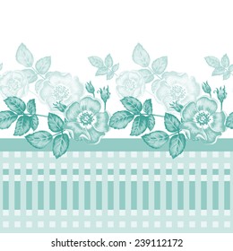 Vector seamless background. Design for fabrics, textiles, paper, wallpaper, web. Roses, peonies. Retro. Vintage style. Floral ornament.