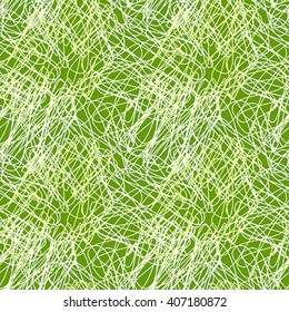 Vector seamless background. Entangled yarn, web, pencil drawing lines, chaotic movement pattern for use in design, page layout, wallpaper, greeting cards and more.