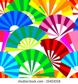 Vector seamless background with fan