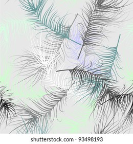 vector seamless background with feathers