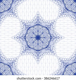Vector seamless background with floral oriental pattern on delicate ethnic backdrop.