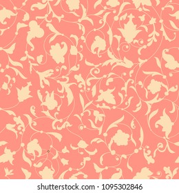 Vector seamless background with floral ornament