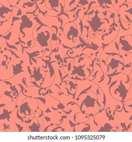 Vector seamless background with floral ornament