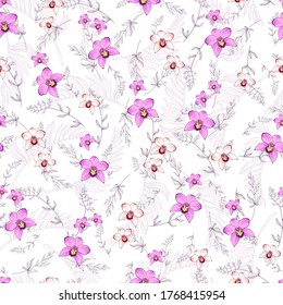 Vector seamless background. Floral pattern for factory printing on clothes, fabric, paper, wallpaper.