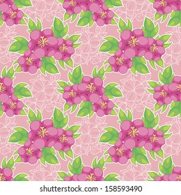 Vector seamless background with flowers