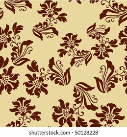 vector seamless background with flowers.