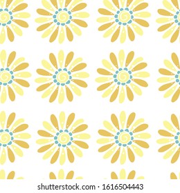 Vector seamless background of flowers in doodle style.Seamless pattern for wallpaper, greeting card, gift box, textile printing.