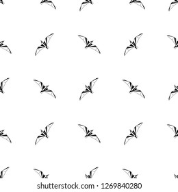 Vector seamless background with flying seagulls. Modern polygonal  design. Origami birds. Flat design pattern 