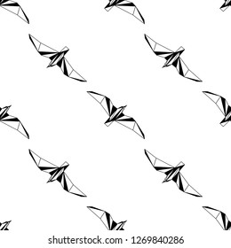 Vector seamless background with flying seagulls. Modern polygonal  design. Origami birds. Flat design pattern 