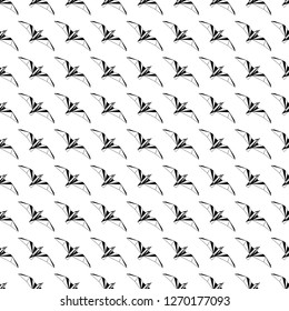 Vector seamless background with flying seagulls. Modern polygonal  design. Origami birds. Flat design pattern 