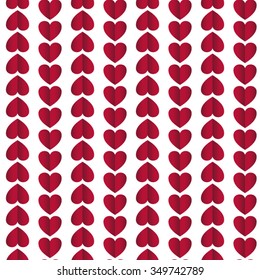 vector seamless background with folded hearts
