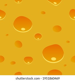 Vector seamless background in the form of a slice of cheese. Cheese texture. Cheese background. Holes in the cheese.