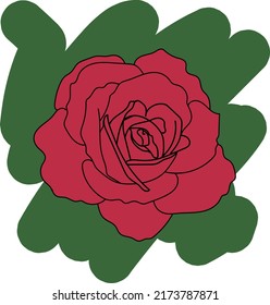 Vector de fondo transparente de una rosa roja dibujada a mano alzada. 