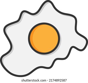 Vector seamless background with a fried egg, white and yolk of an egg. Organic egg, healthy food 