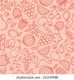 Vector seamless background with  fruits